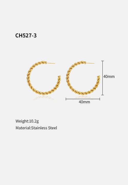 Zoe on Trend - Large twisted hoop earring - gold