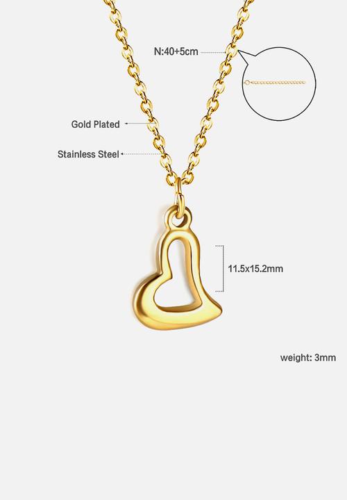 Zoe on Trend - Modern heart pendant necklace - gold
