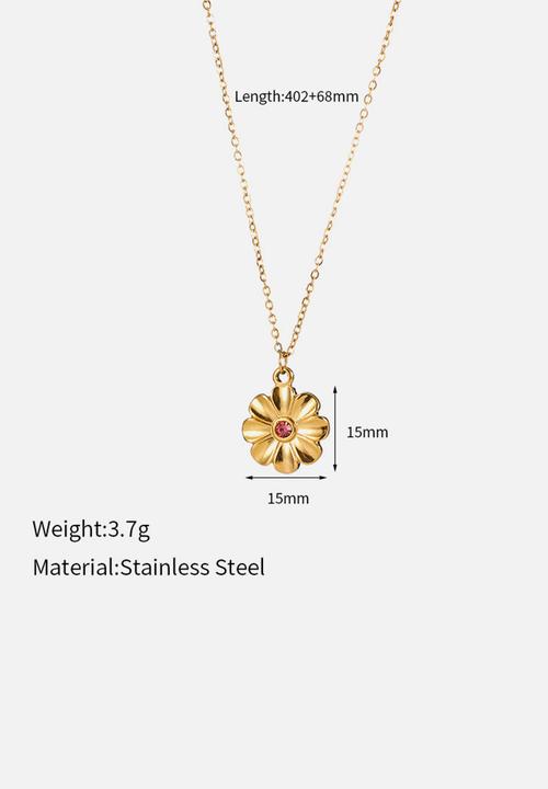 Zoe on Trend - Pretty flower pendant necklace - gold