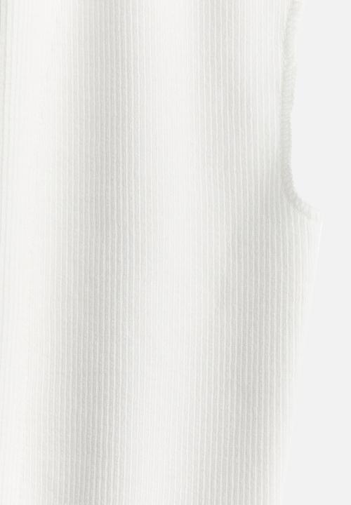 H&M - Ribbed turtleneck top - white