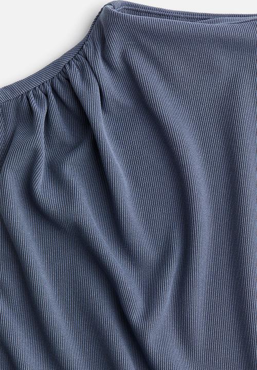 H&M - Ribbed turtleneck top - pigeon blue