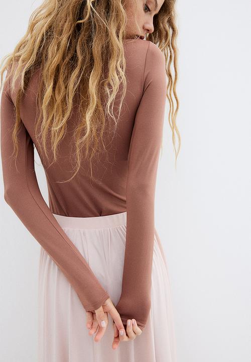 H&M - Boat-neck body - terracotta