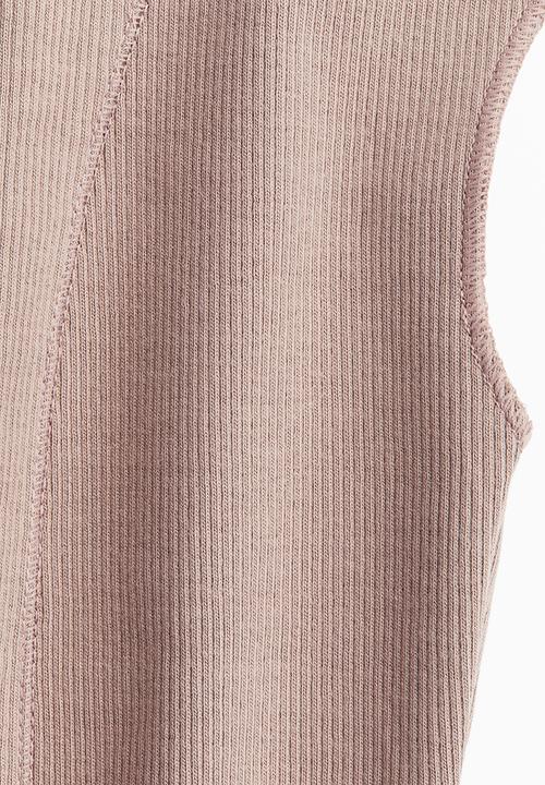 H&M - Ribbed turtleneck top - greige