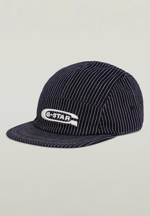 G-STAR - Flat Brim 5 Panel Cap - Rinsed Pinstripe