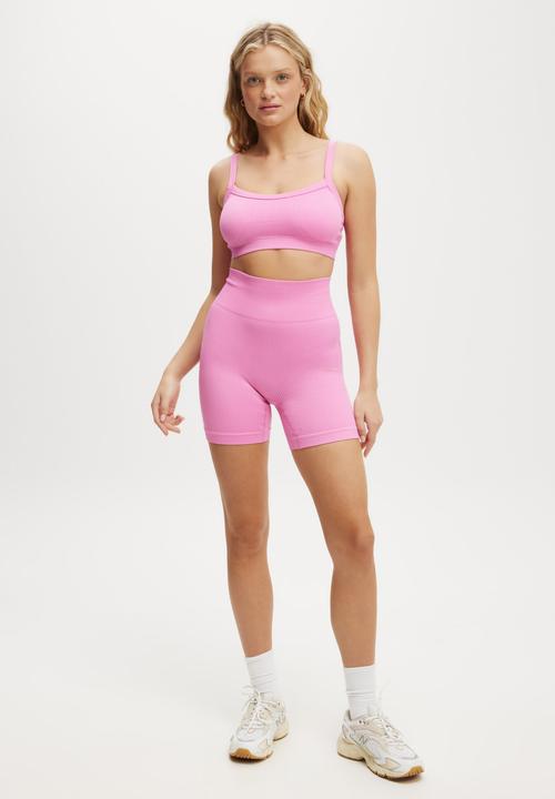 Cotton On - Seamless Rib Bike Short - Pink Icing