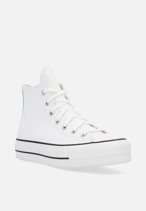 Converse - Hi Chuck Taylor All Star Leather Platform - White/Black/White
