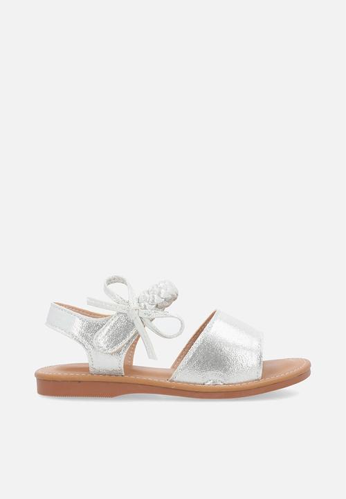 Pop Candy - Sandals with braided keeper strap - silver