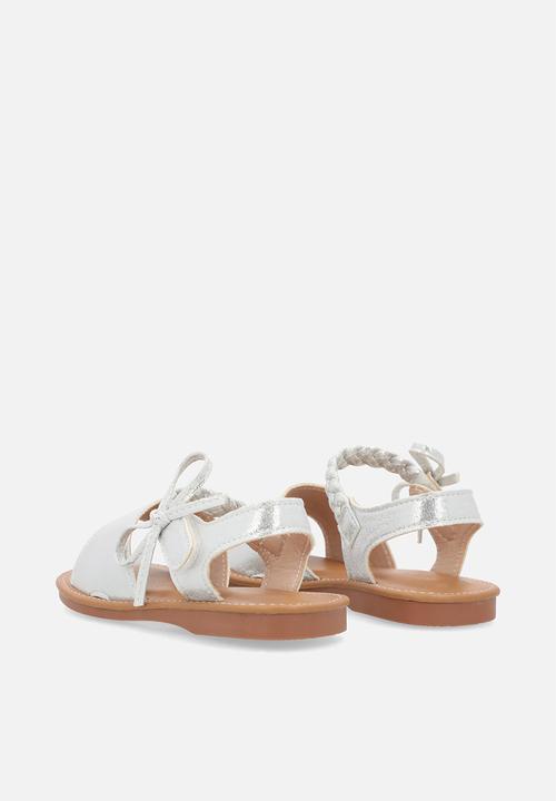 Pop Candy - Sandals with braided keeper strap - silver
