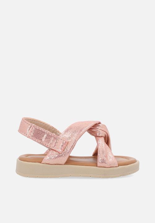 Pop Candy - Criss cross metallic sandals - pink
