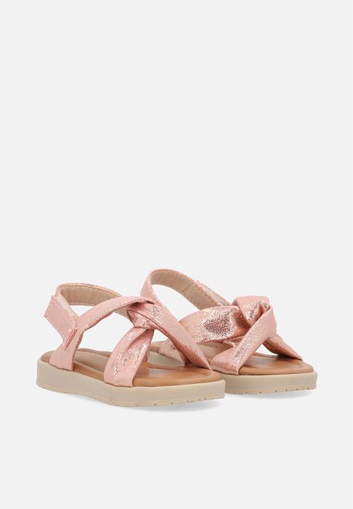 Pop Candy - Criss cross metallic sandals - pink