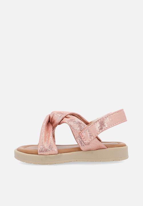 Pop Candy - Criss cross metallic sandals - pink