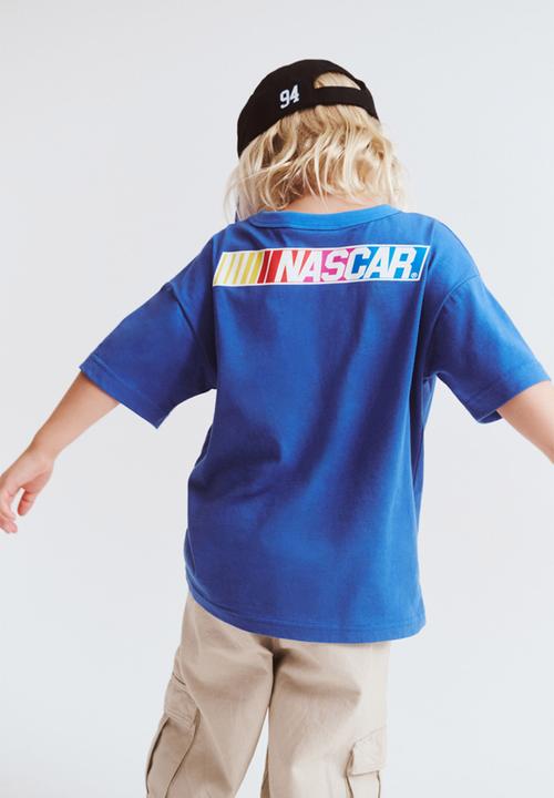 Cotton On - Nascar drop shoulder short sleeve tee - harbour blue
