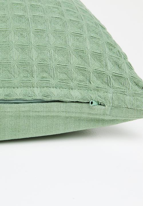 Sixth Floor - Waffle woven cushion cover - Fatigue