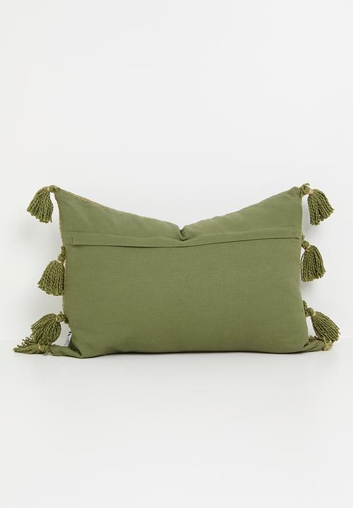 Sixth Floor - Lia woven cushion cover - Olive