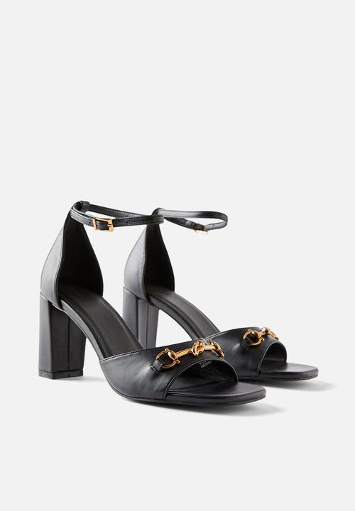 Cotton On - Sabrina Block Heel - Black/Gold Smooth