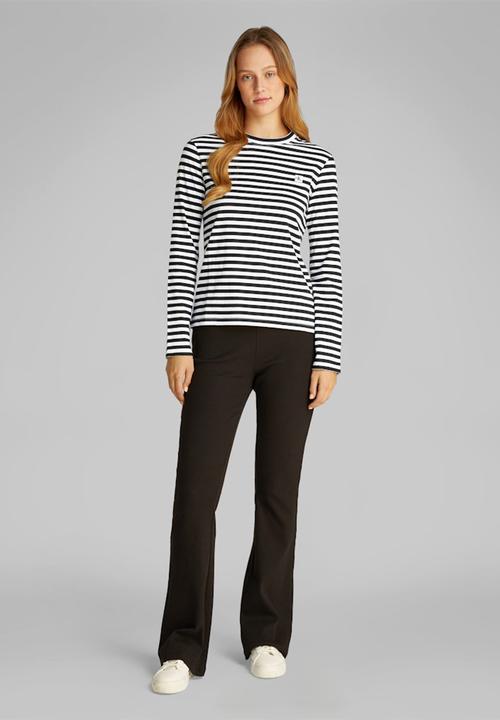 Calvin Klein - Ck Embro Regular Longsleeve - Ck Black / Bright White Stripe