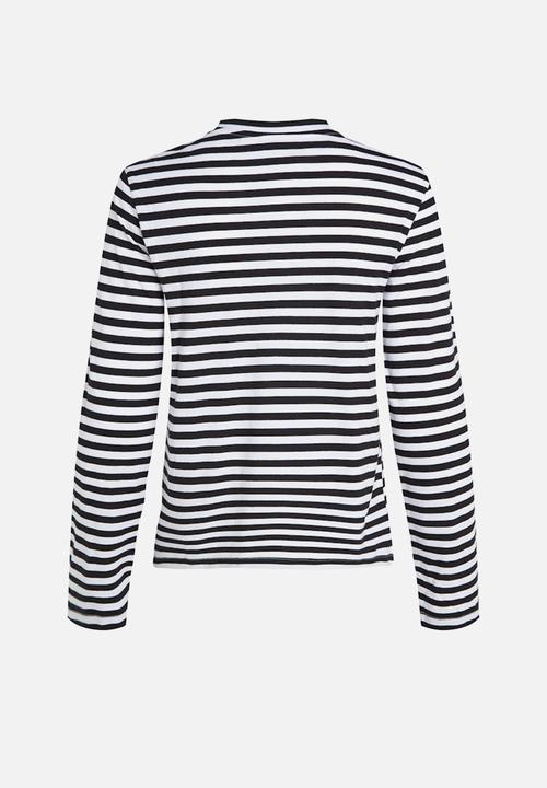 Calvin Klein - Ck Embro Regular Longsleeve - Ck Black / Bright White Stripe