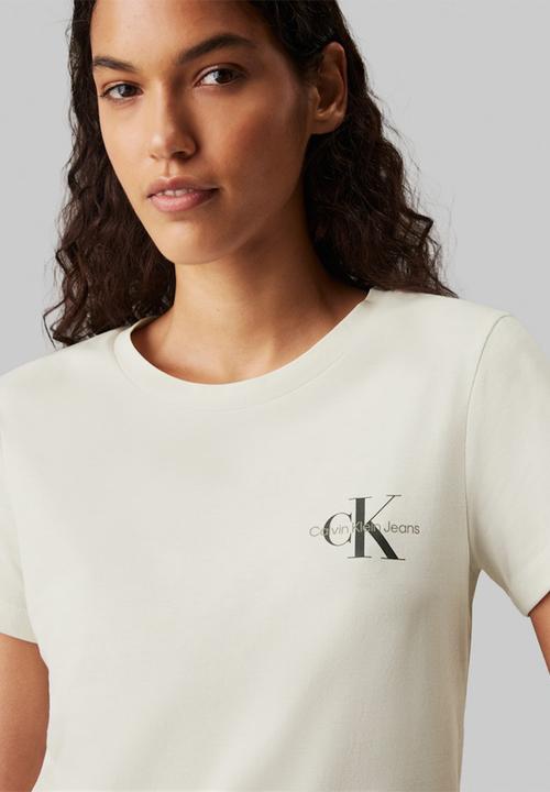 Calvin Klein - 2-Pack Monologo Slim Tee - Ck Black / Ivory