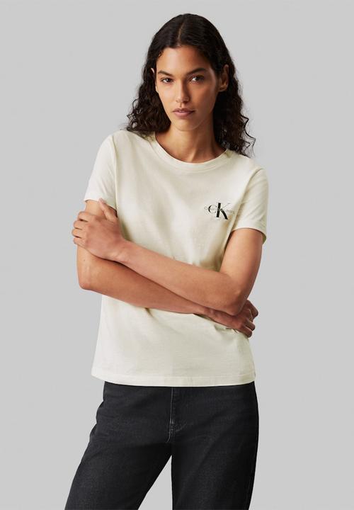 Calvin Klein - 2-Pack Monologo Slim Tee - Ck Black / Ivory