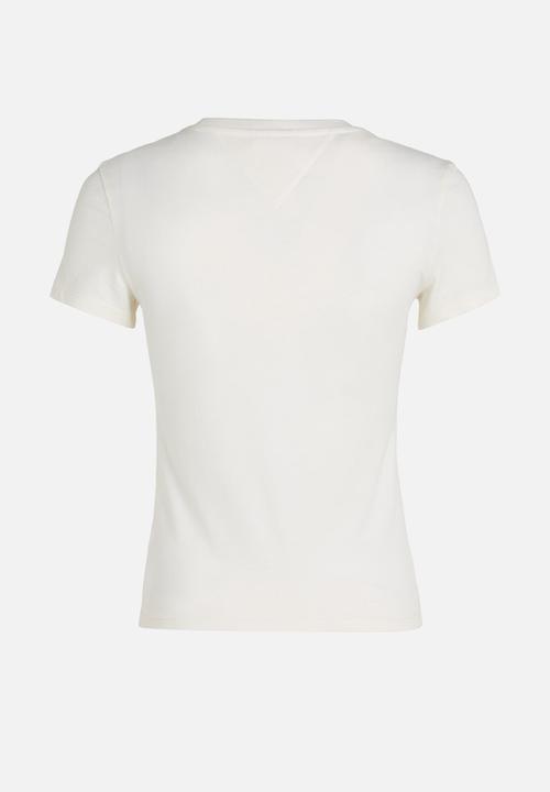 Tommy Hilfiger - Tjw Slim Essential Logo1 Tee Ext - Ancient White