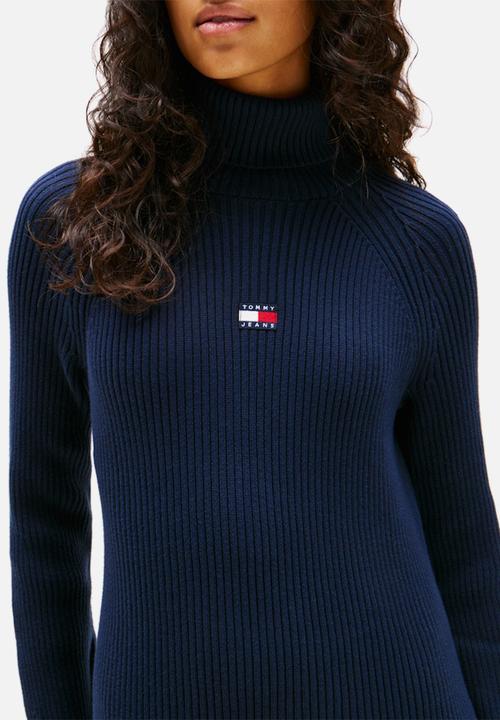 Tommy Hilfiger - Tjw Mockneck Badge Sweater Dress - Dark Night Navy