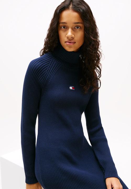 Tommy Hilfiger - Tjw Mockneck Badge Sweater Dress - Dark Night Navy