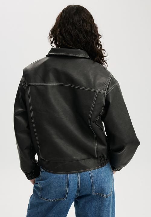 Cotton On - Kai Bomber Jacket - Washed Black