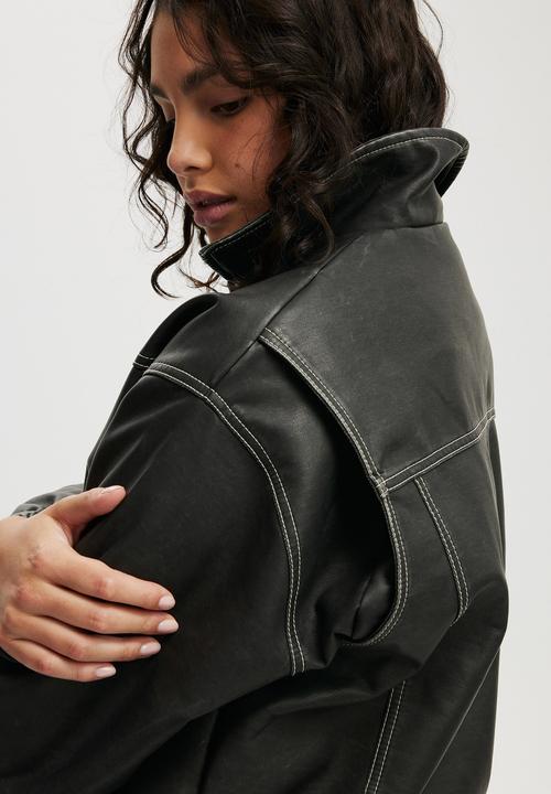 Cotton On - Kai Bomber Jacket - Washed Black