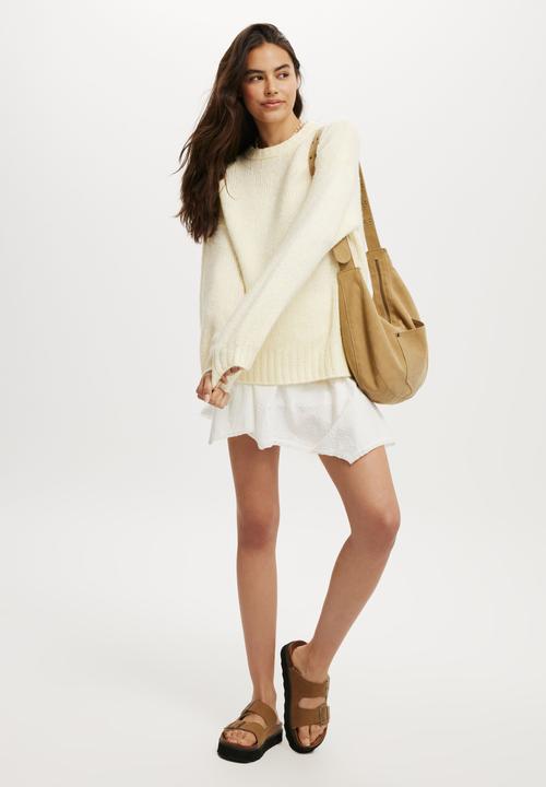 Cotton On - Luxe Crew Pullover - Lemon Icing