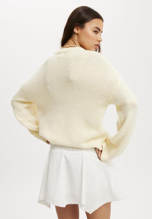 Cotton On - Luxe Crew Pullover - Lemon Icing