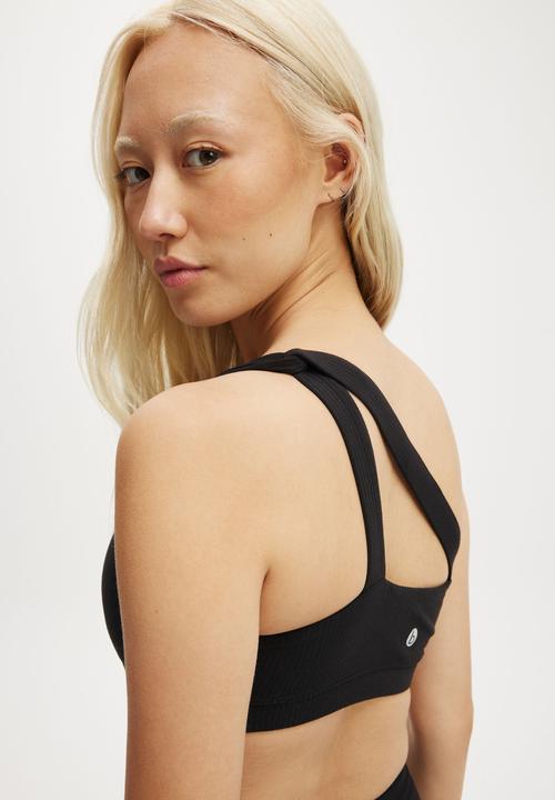 Cotton On - Reform Rib One Shoulder Crop - Black