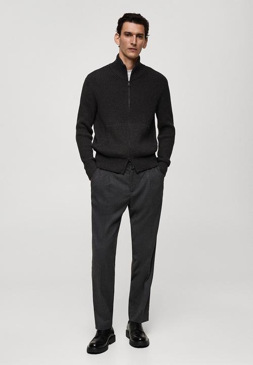 MANGO - Trousers stone - gray