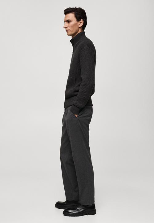 MANGO - Trousers stone - gray