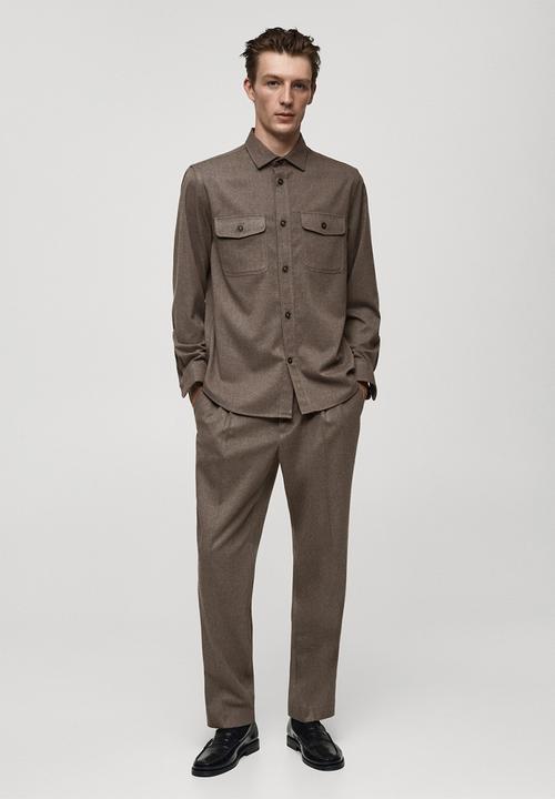 MANGO - Trousers stone - medium gray
