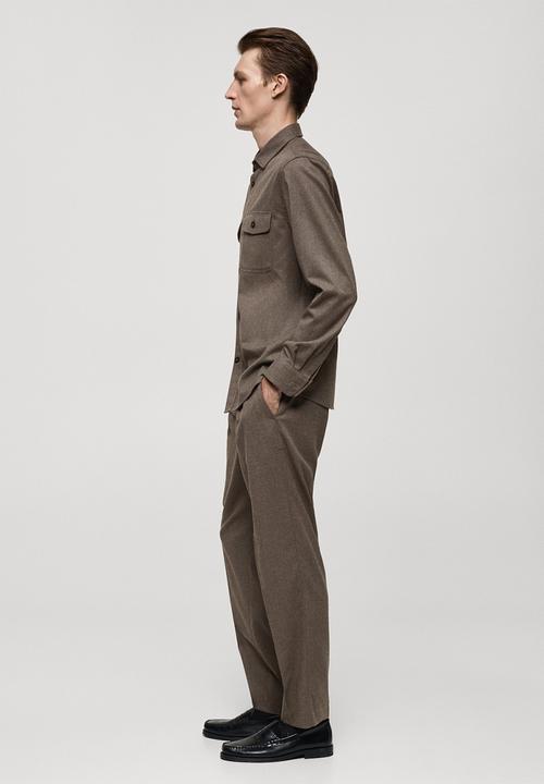 MANGO - Trousers stone - medium gray