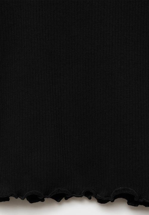 MANGO - T-shirt turborib - black