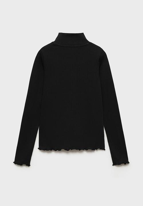 MANGO - T-shirt turborib - black