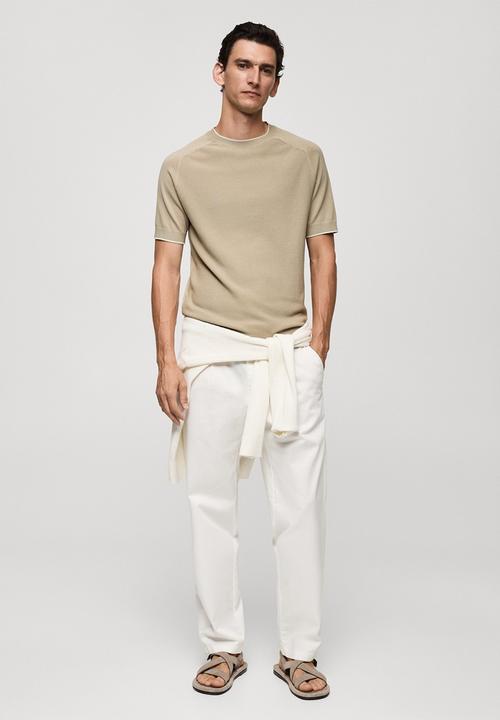 MANGO - T-shirt puroh - light beige