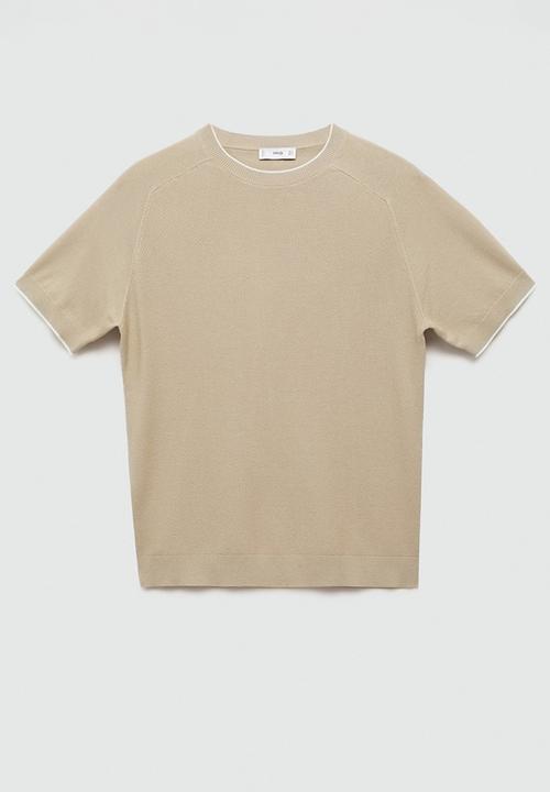 MANGO - T-shirt puroh - light beige