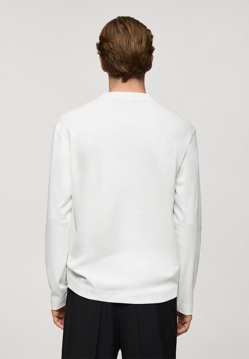 MANGO - T-shirt LS  gareth - white