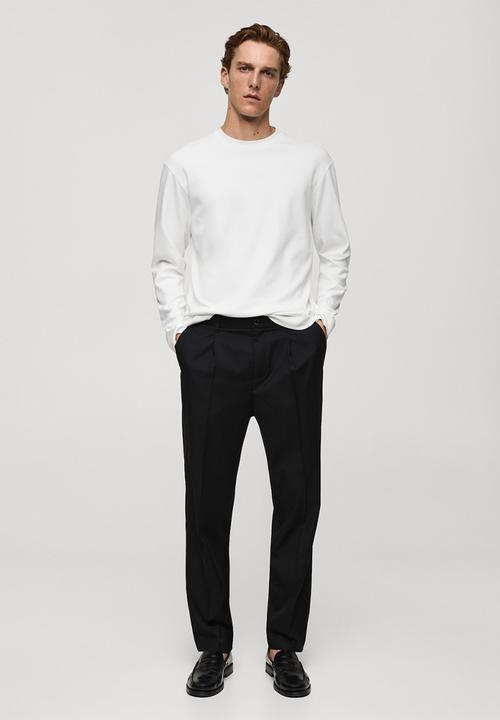 MANGO - T-shirt LS  gareth - white