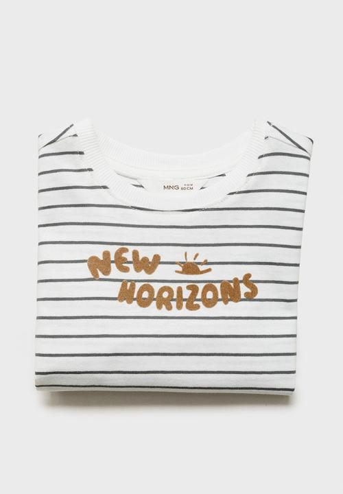 MANGO - T-shirt horizon - gray