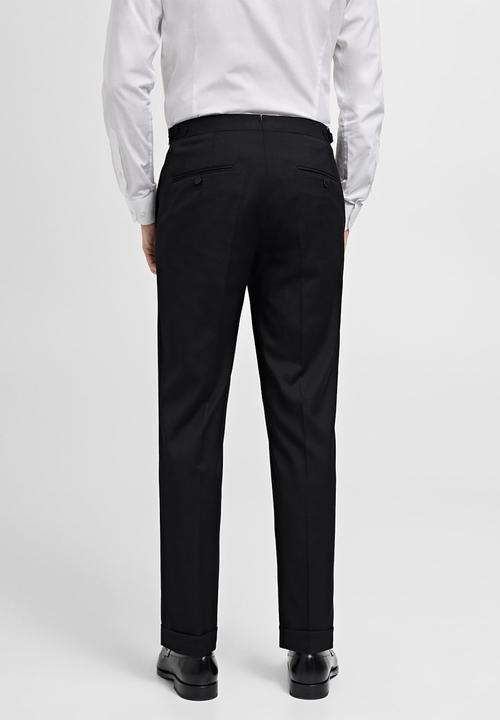 MANGO - Trousers smoking - black