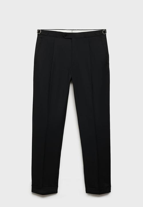 MANGO - Trousers smoking - black