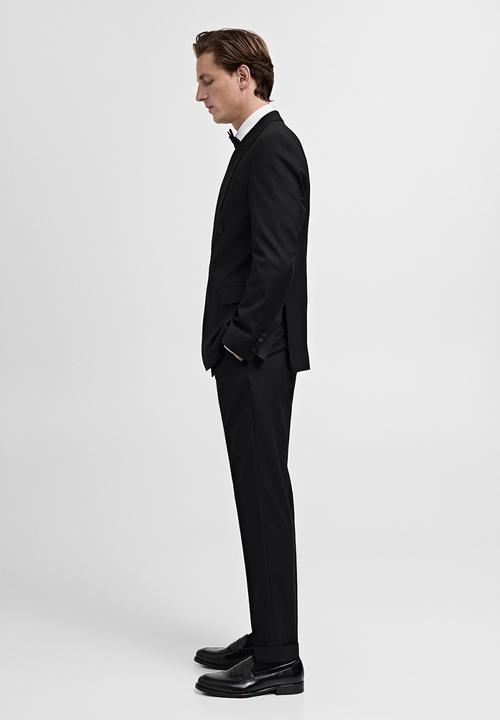 MANGO - Trousers smoking - black