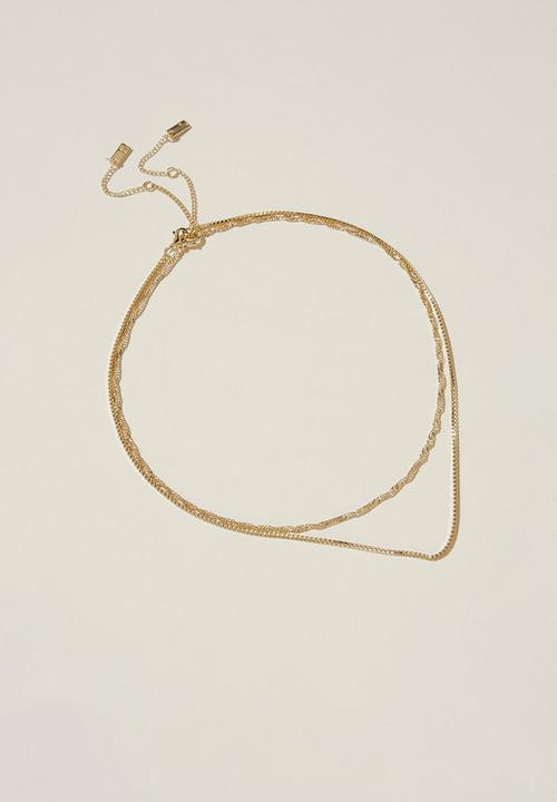 Rubi - 2 Pack fine chain necklace - gold