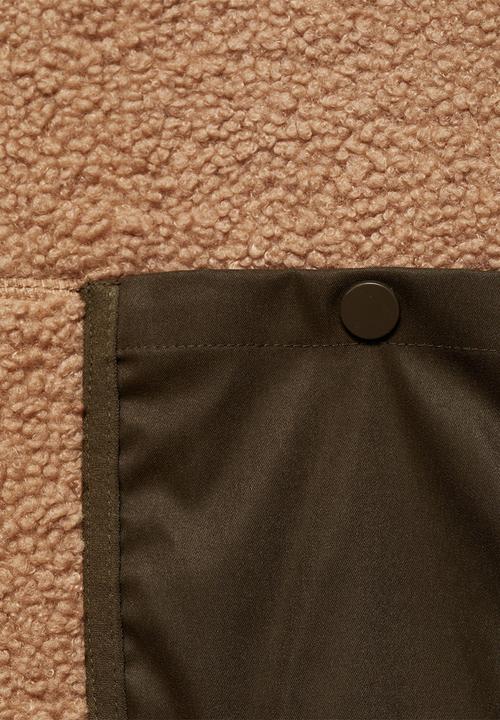 MANGO - NewYork Sherpa Sweatshirt with pocket - medium brown