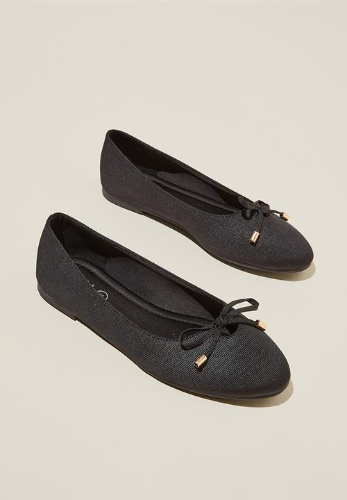 Cotton On - Mia bow ballerina - black grosgrain