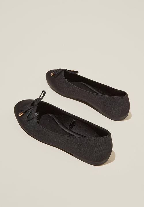 Cotton On - Mia bow ballerina - black grosgrain