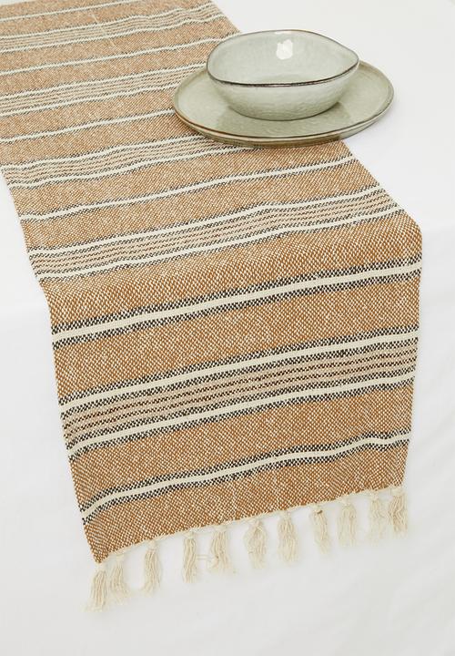 Sixth Floor - Bayadere stripe table runner - Natural